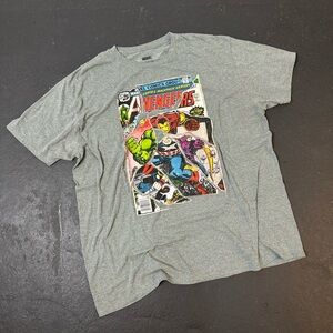 Marvel Avengers Comic Cover Gray T-Shirt